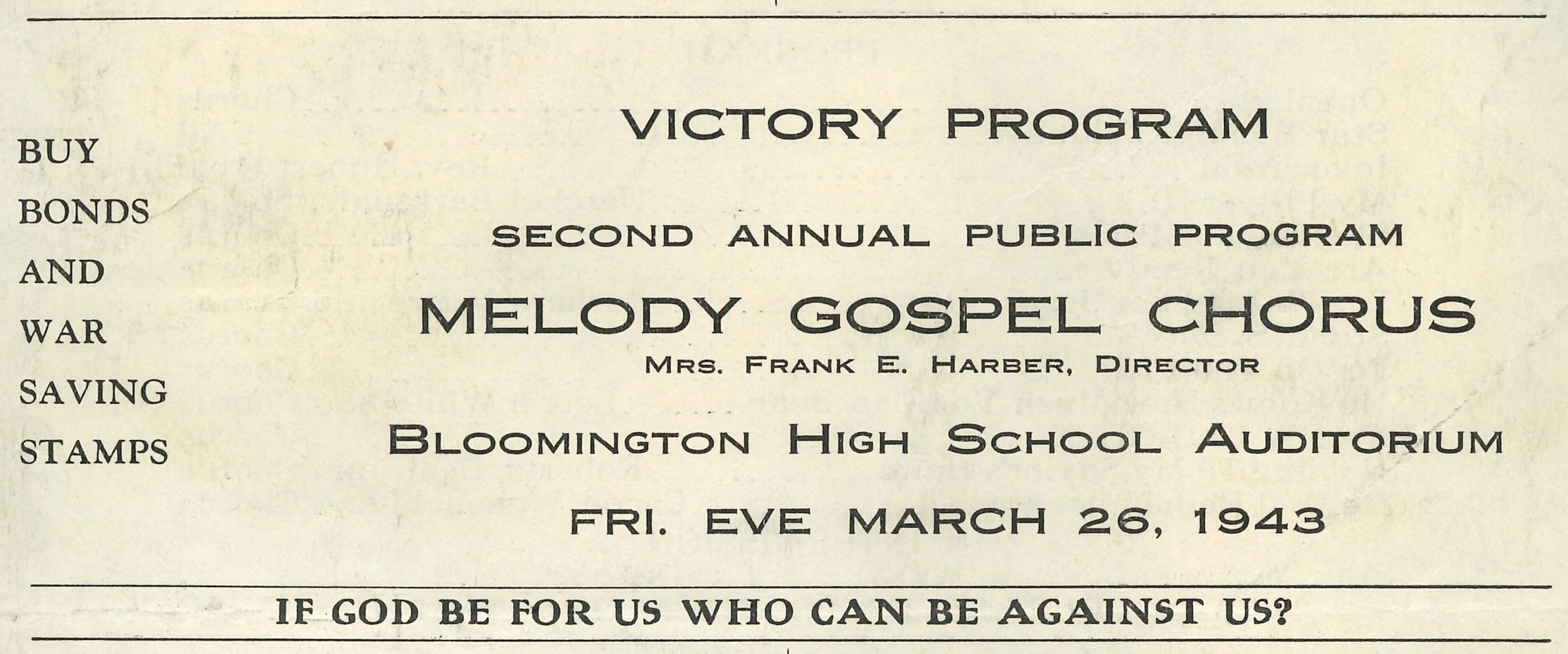 Melody Gospel Choir Victory Program